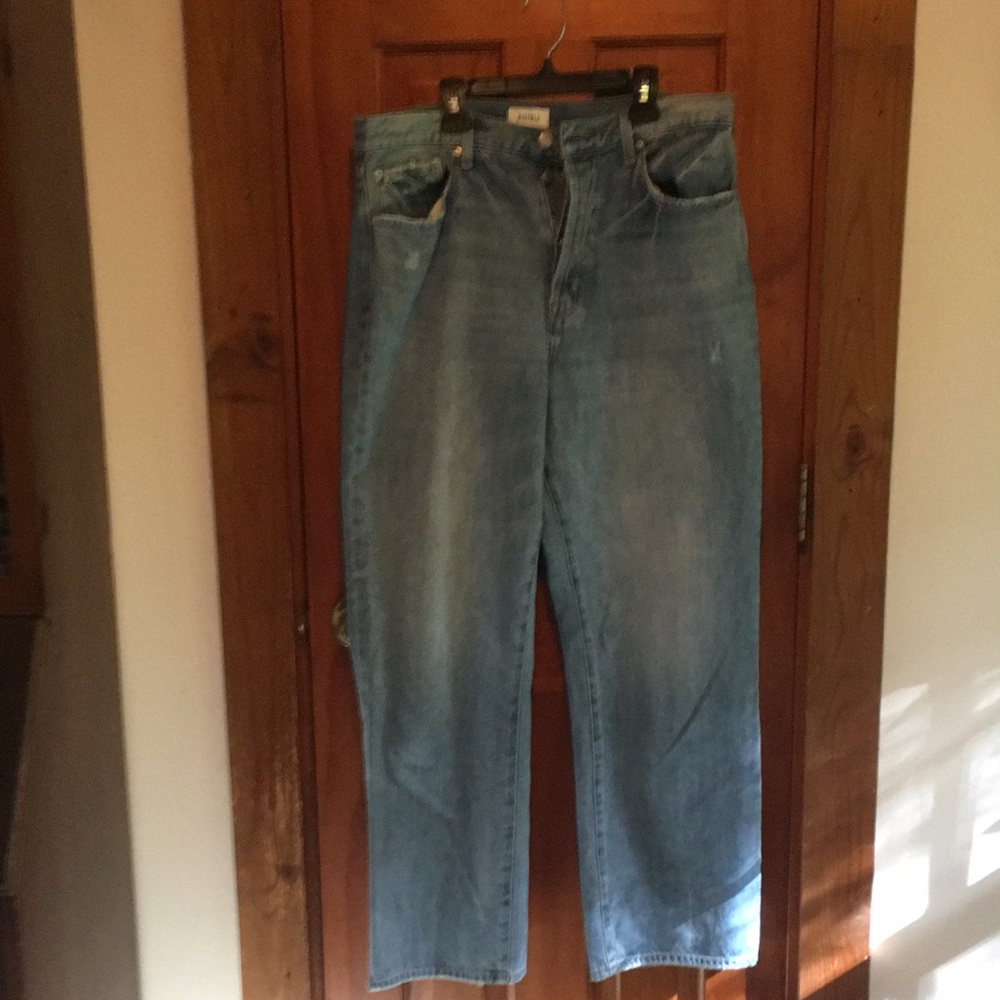 Pistola jeans wide straight leg medium wash size 32